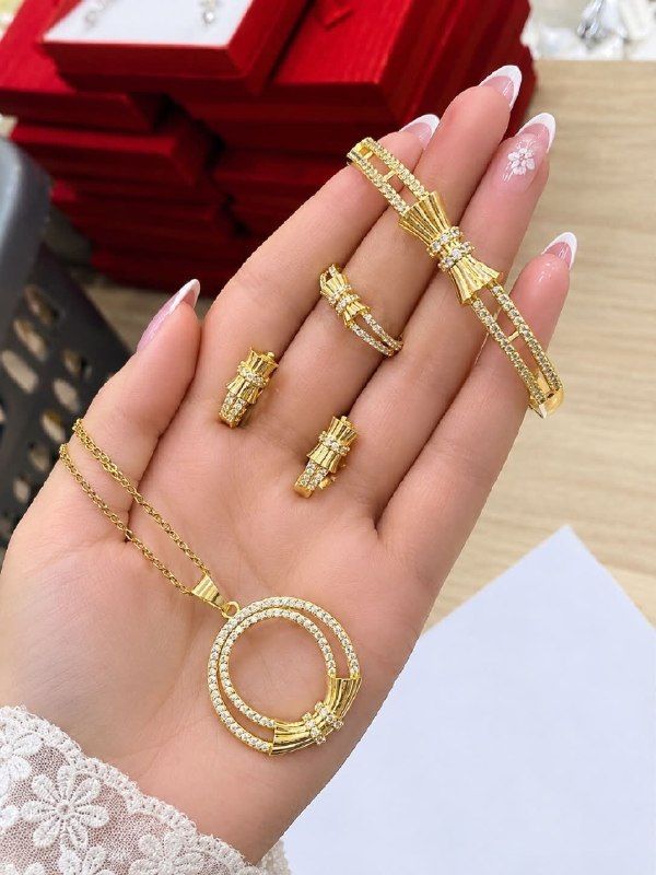 باغوغ اسي بارير 4 قطع طقم مجوهرات نسائي