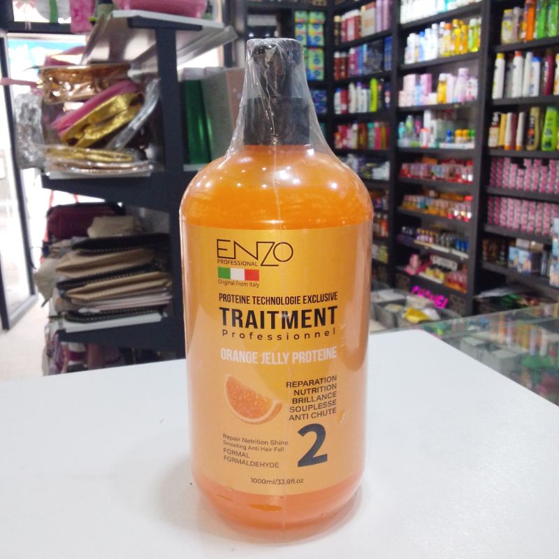 بروتين معالجة شعر احترافية بالبرتقال والبروتين 2 من إنزو (1000ml)